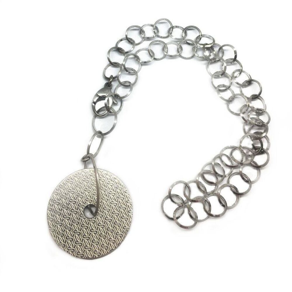 GC Stainless Steel Necklace with Finish Women Silver Necklaces